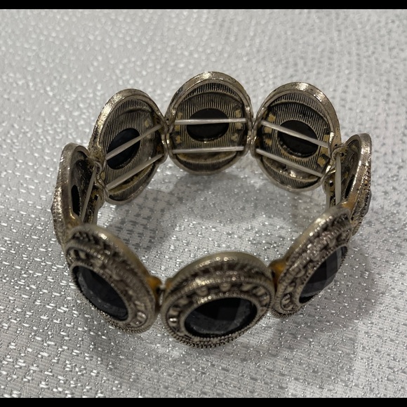 Silver with Black Gems Bracelet - Picture 2 of 2